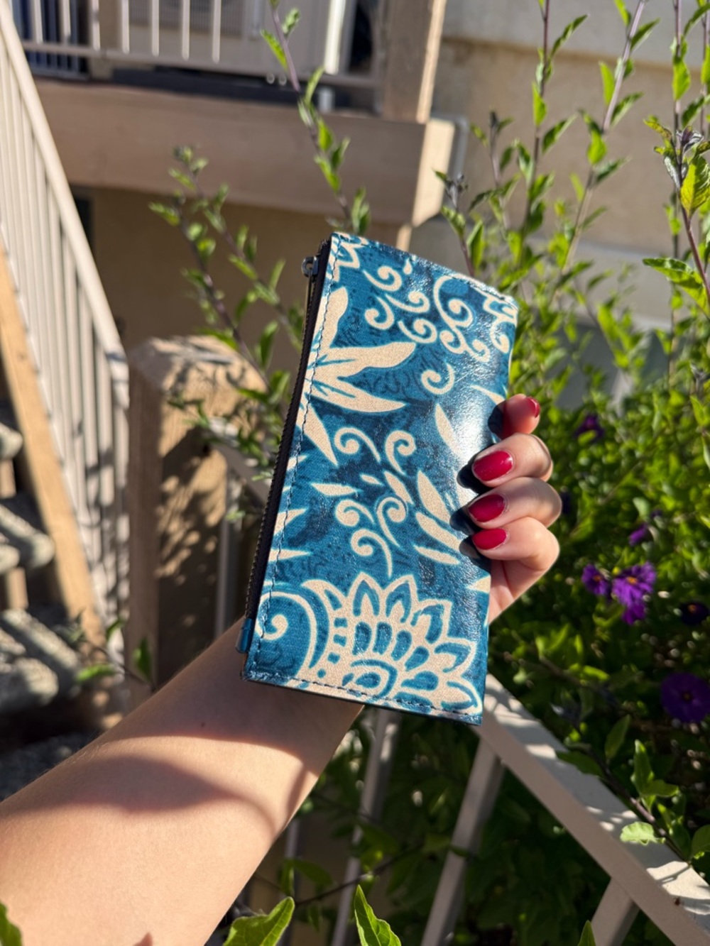 Patricia Nash genuine leather- Teal Floral Wallet - Picture 10 of 10